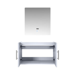 Geneva 30 in. W x 22 in. D Glossy White Bath Vanity and 30 in. LED Mirror