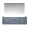 Geneva 60 in. W x 22 in. D Dark Grey Double Bath Vanity and 60 in. LED Mirror