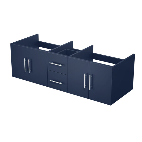 Geneva 60 in. W x 22 in. D Navy Blue Double Bath Vanity