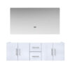 Geneva 60 in. W x 22 in. D Glossy White Double Bath Vanity and 60 in. LED Mirror