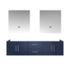 Geneva 72 in. W x 22 in. D Navy Blue Double Bath Vanity and 30 in. LED Mirrors