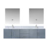 Geneva 80 in. W x 22 in. D Dark Grey Double Bath Vanity, Carrara Marble Top, Faucet Set, and 30 in. LED Mirrors