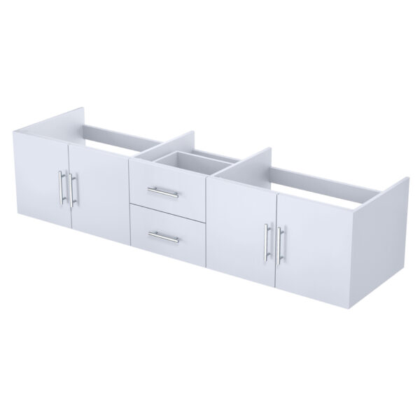 Geneva 80 in. W x 22 in. D Glossy White Double Bath Vanity