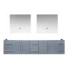 Geneva 84 in. W x 22 in. D Dark Grey Double Bath Vanity and 36 in. LED Mirrors