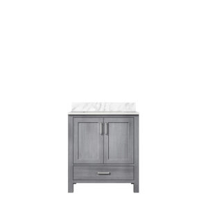 Jacques 30 in. W x 22 in. D Distressed Grey Bath Vanity and Carrara Marble Top