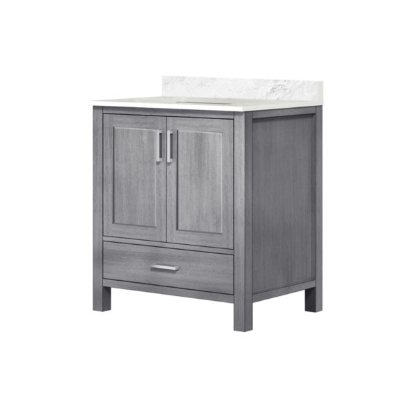 Jacques 30 in. W x 22 in. D Distressed Grey Bath Vanity and Carrara Marble Top