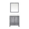 Jacques 30 in. W x 22 in. D Distressed Grey Bath Vanity, Carrara Marble Topand 28 in. Mirror