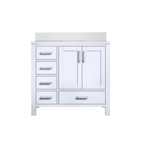 Jacques 36 in. W x 22 in. D Right Offset White Bath Vanity and Cultured Marble Top