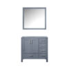 Jacques 36 in. W x 22 in. D Left Offset Dark Grey Bath Vanity and 34 in. Mirrors Mirror