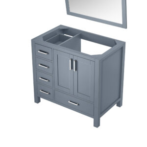 Jacques 36 in. W x 22 in. D Right Offset Dark Grey Bath Vanity and 34 in. Mirrors