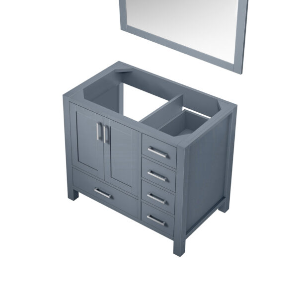 Jacques 36 in. W x 22 in. D Left Offset Dark Grey Bath Vanity and 34 in. Mirrors Mirror