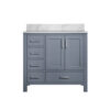 Jacques 36 in. W x 22 in. D Right Offset Dark Grey Bath Vanity and Carrara Marble Top