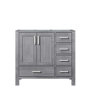 Jacques 36 in. W x 22 in. D Left Offset Distressed Grey Bath Vanity