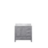 Jacques 36 in. W x 22 in. D Left Offset Distressed Grey Bath Vanity and Carrara Marble Top