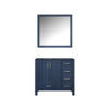 Jacques 36 in. W x 22 in. D Left Offset Navy Blue Bath Vanity and 34 in. Mirrors