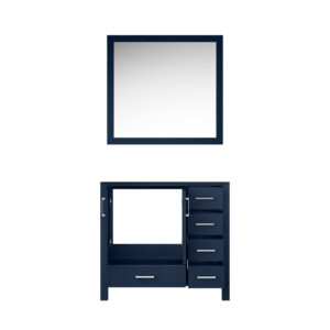 Jacques 36 in. W x 22 in. D Left Offset Navy Blue Bath Vanity and 34 in. Mirrors