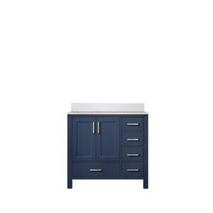 Jacques 36 in. W x 22 in. D Left Offset Navy Blue Bath Vanity and Cultured Marble Top