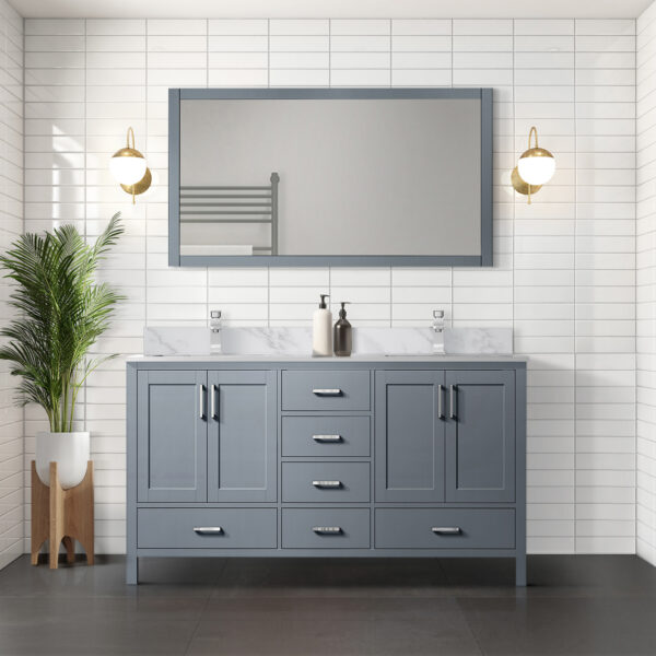 Jacques 60 in. W x 22 in. D Dark Grey Double Bath Vanity