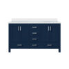 Jacques 60 in. W x 22 in. D Navy Blue Bath Vanity and Cultured Marble Top