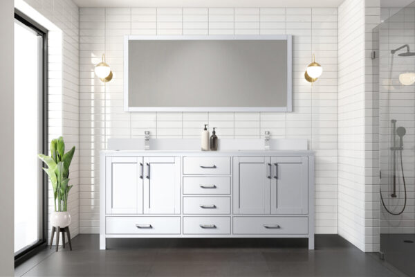 Jacques 72 in. W x 22 in. D White Bath Vanity and Cultured Marble Top