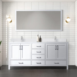 Jacques 72 in. W x 22 in. D White Bath Vanity and Cultured Marble Top