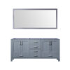 Jacques 72 in. W x 22 in. D Dark Grey Double Bath Vanity and 28 in. Mirror