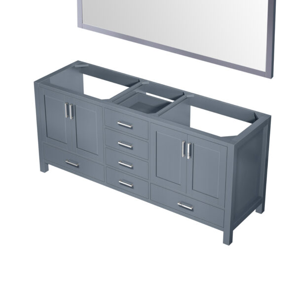 Jacques 72 in. W x 22 in. D Dark Grey Double Bath Vanity and 28 in. Mirror