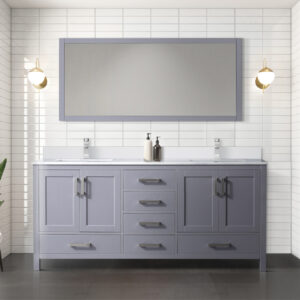 Jacques 72 in. W x 22 in. D Dark Grey Bath Vanity and Cultured Marble Top