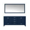 Jacques 72 in. W x 22 in. D Navy Blue Bath Vanity, Cultured Marble Top, and 28 in. Mirror