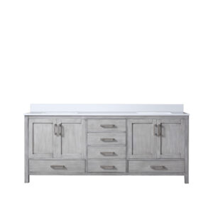 Jacques 80 in. W x 22 in. D Distressed Grey Bath Vanity and Cultured Marble Top