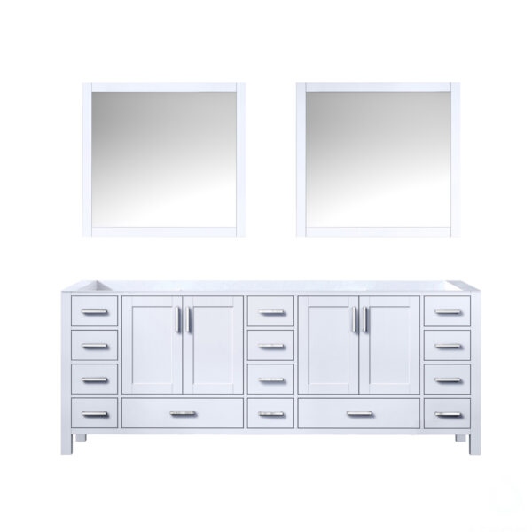 Jacques 84 in. W x 22 in. D White Double Bath Vanity and 34 in. Mirrors