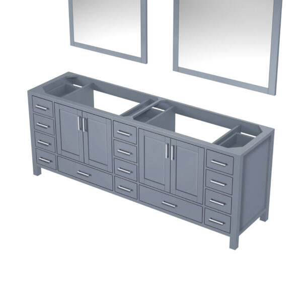 Jacques 84 in. W x 22 in. D Dark Grey Double Bath Vanity and 34 in. Mirrors