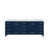 Jacques 84 in. W x 22 in. D Navy Blue Double Bath Vanity and Carrara Marble Top