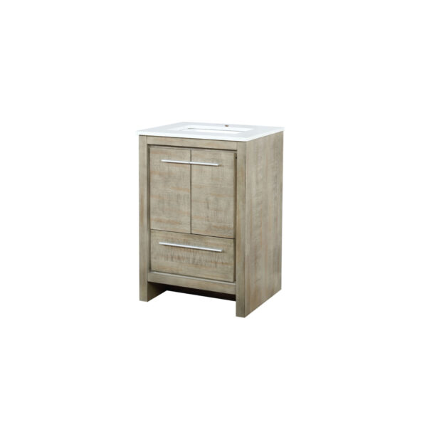 Lafarre 24W x 20D Rustic Acacia Bath Vanity and Cultured Marble Top