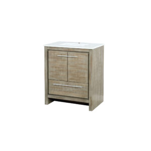 Lafarre 30W x 20D Rustic Acacia Bath Vanity and Cultured Marble Top