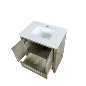 Lafarre 30W x 20D Rustic Acacia Bath Vanity and Cultured Marble Top