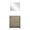 Lafarre 30W x 20D Rustic Acacia Bath Vanity, Cultured Marble Top and 28Mirror