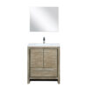 Lafarre 30W x 20D Rustic Acacia Bath Vanity, Cultured Marble Top, Chrome Faucet Set and 28Mirror