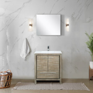 Lafarre 24W x 20D Rustic Acacia Bath Vanity and Cultured Marble Top