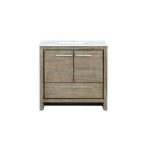 Lafarre 36W x 20D Rustic Acacia Bath Vanity and Cultured Marble Top