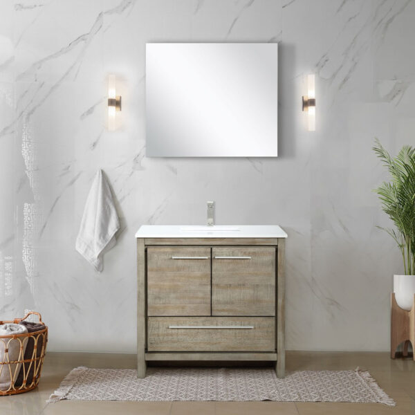 Lafarre 36W x 20D Rustic Acacia Bath Vanity and Cultured Marble Top