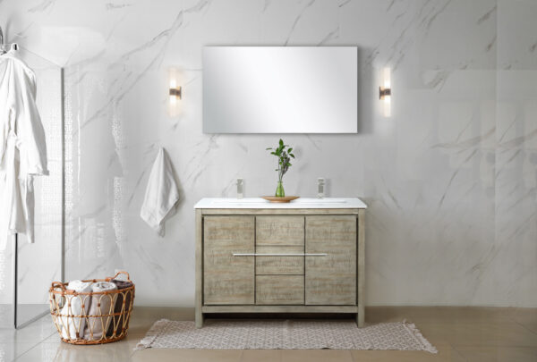 Lafarre 48W x 20D Rustic Acacia Double Bath Vanity and Cultured Marble Top