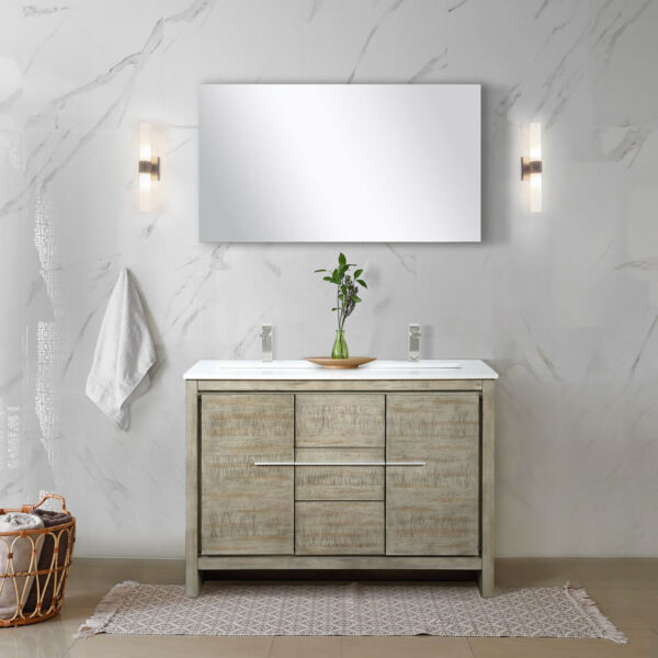 Lafarre 48W x 20D Rustic Acacia Double Bath Vanity and Cultured Marble Top