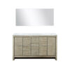 Lafarre 60W x 20D Rustic Acacia Double Bath Vanity, Cultured Marble Top and 55Mirror