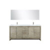 Lafarre 72W x 20D Rustic Acacia Double Bath Vanity, Cultured Marble Top, Brushed Nickel Faucet Set and 70Mirror