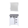 Marsyas 30W x 22D White Bath Vanity, Grey Quartz Countertop and 28Mirror