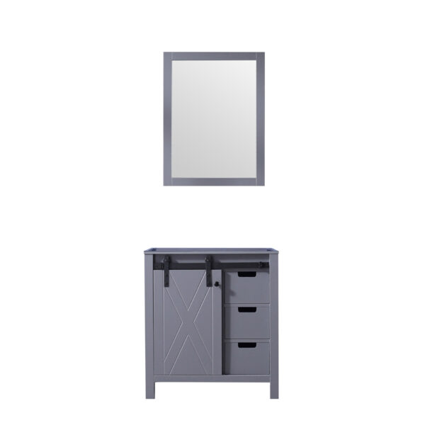 Marsyas 30W x 22D Dark Grey Bath Vanity and 28Mirror