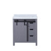 Marsyas 30W x 22D Dark Grey Bath Vanity and Carrara Marble Countertop