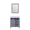 Marsyas 30W x 22D Dark Grey Bath Vanity, Carrara Marble Countertop and 28Mirror