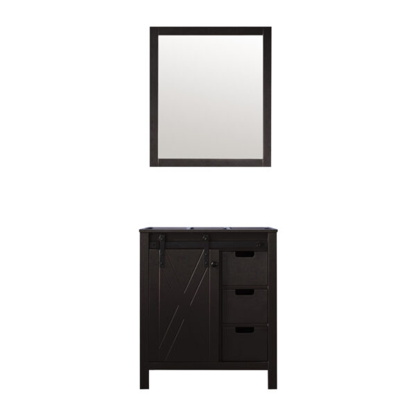 Marsyas 30W x 22D Brown Bath Vanity and 28Mirror